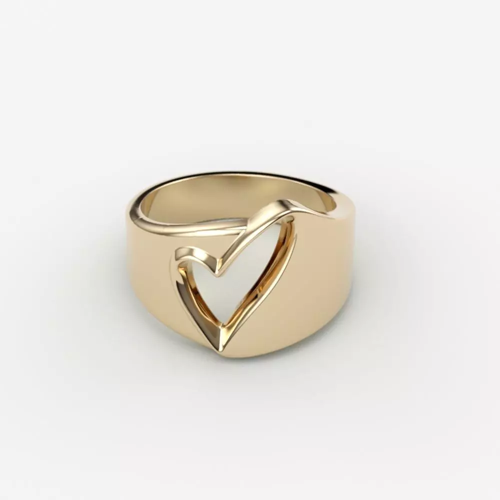 Women ring heart 3dm stl 3D print model_0