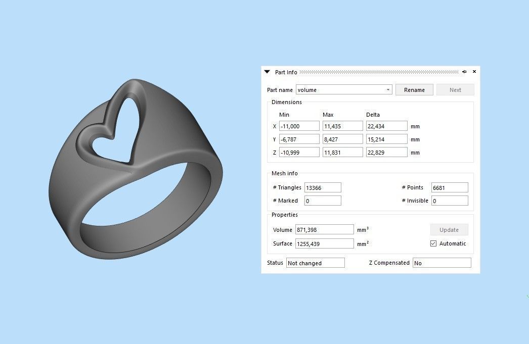 Women ring heart 3dm stl 3D print model_6