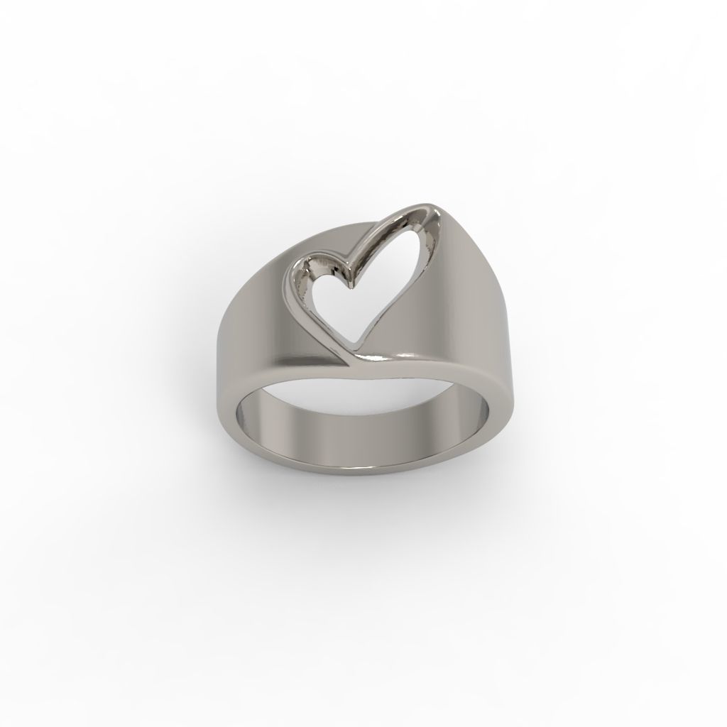 Women ring heart 3dm stl 3D print model_11