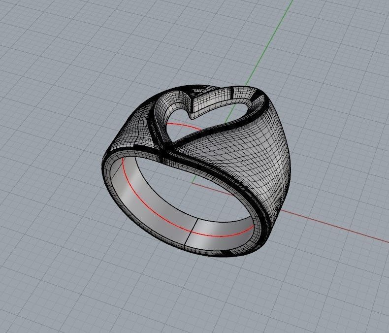 Women ring heart 3dm stl 3D print model_21
