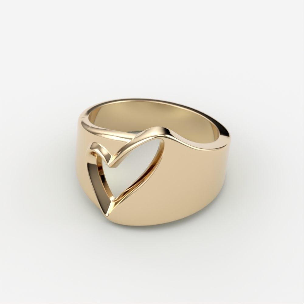 Women ring heart 3dm stl 3D print model_2