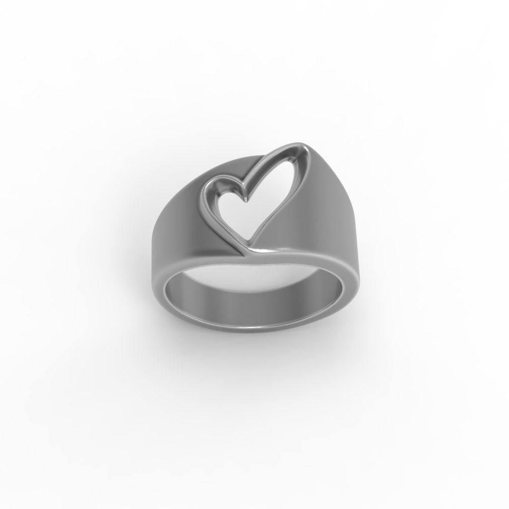 Women ring heart 3dm stl 3D print model_12