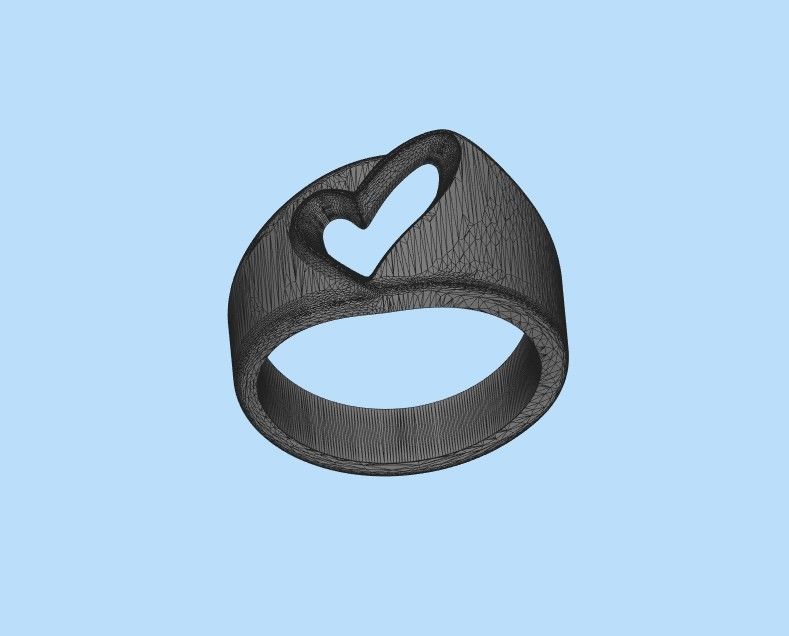 Women ring heart 3dm stl 3D print model_28