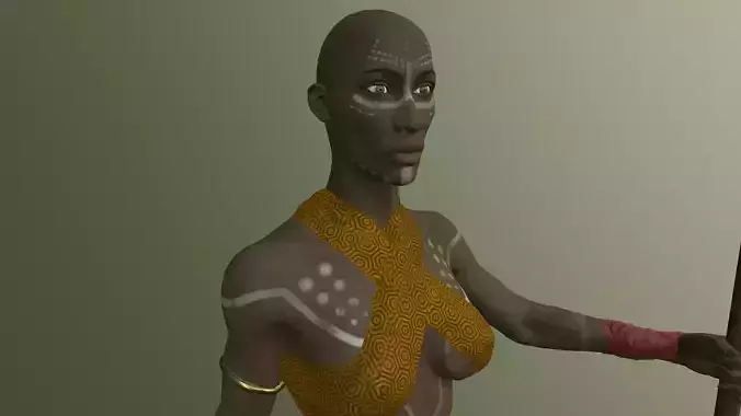African girl  Low-poly 3D model
