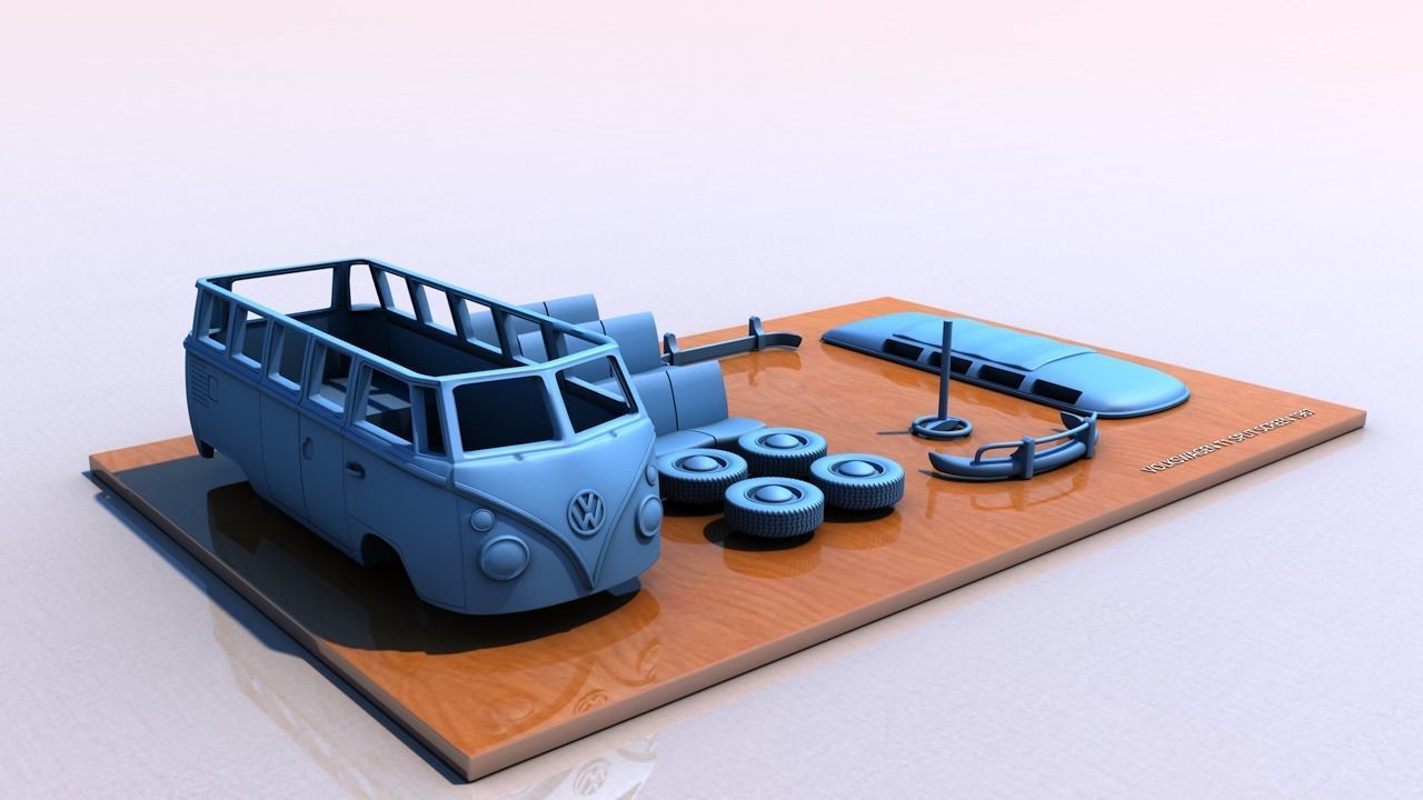 VOLKSWAGEN T1 SPLIT SCREEN 1967 3D print model_4