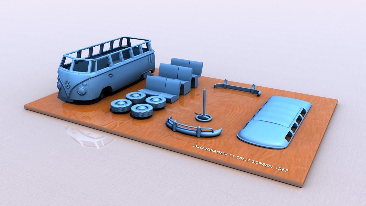 VOLKSWAGEN T1 SPLIT SCREEN 1967 3D print model_1