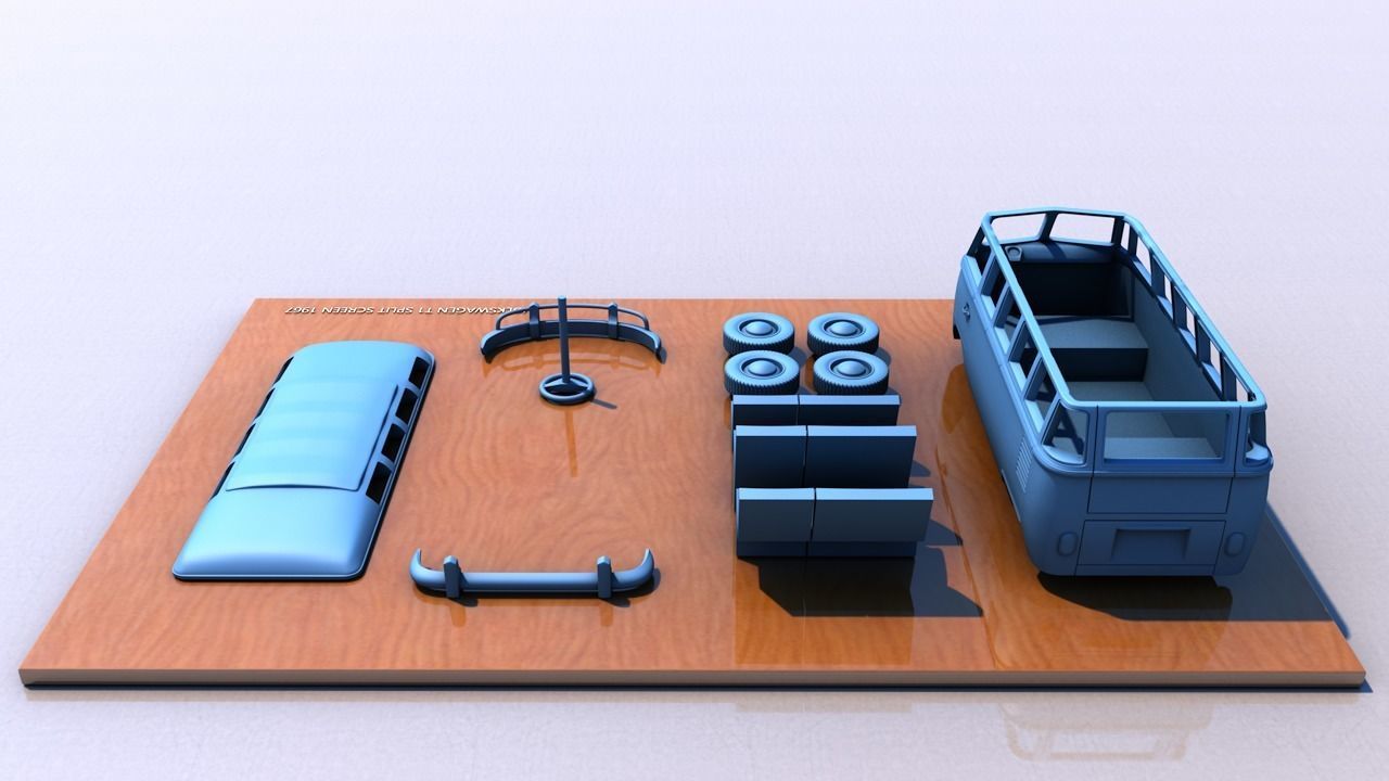 VOLKSWAGEN T1 SPLIT SCREEN 1967 3D print model_3