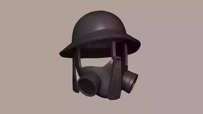 Steampunk Miner Helmet Mask - SciFi Character Design Low-poly 3D model