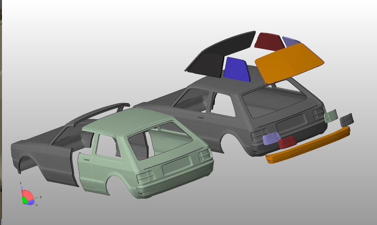 Toyota Starlet kb61 1983 Body For Print 3D print model_5