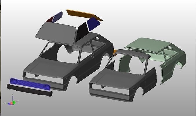 Toyota Starlet kb61 1983 Body For Print 3D print model 5