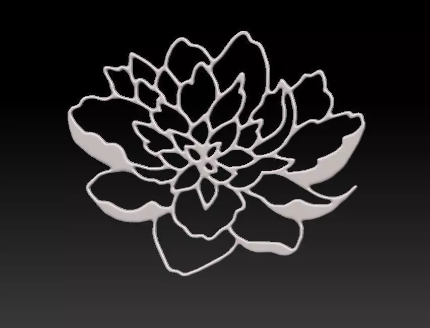 Brooch dahlia flower cut file 3D print model_0