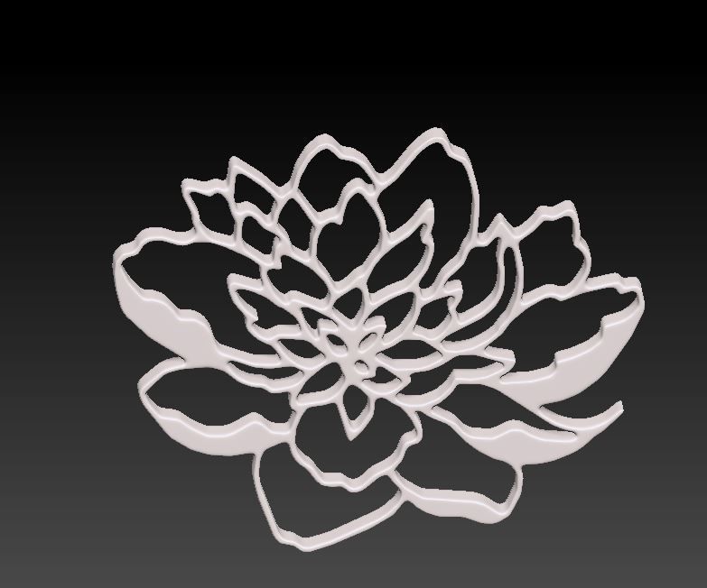 Brooch dahlia flower cut file 3D print model_2
