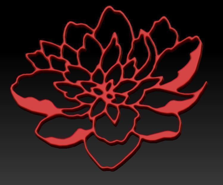 Brooch dahlia flower cut file 3D print model_1