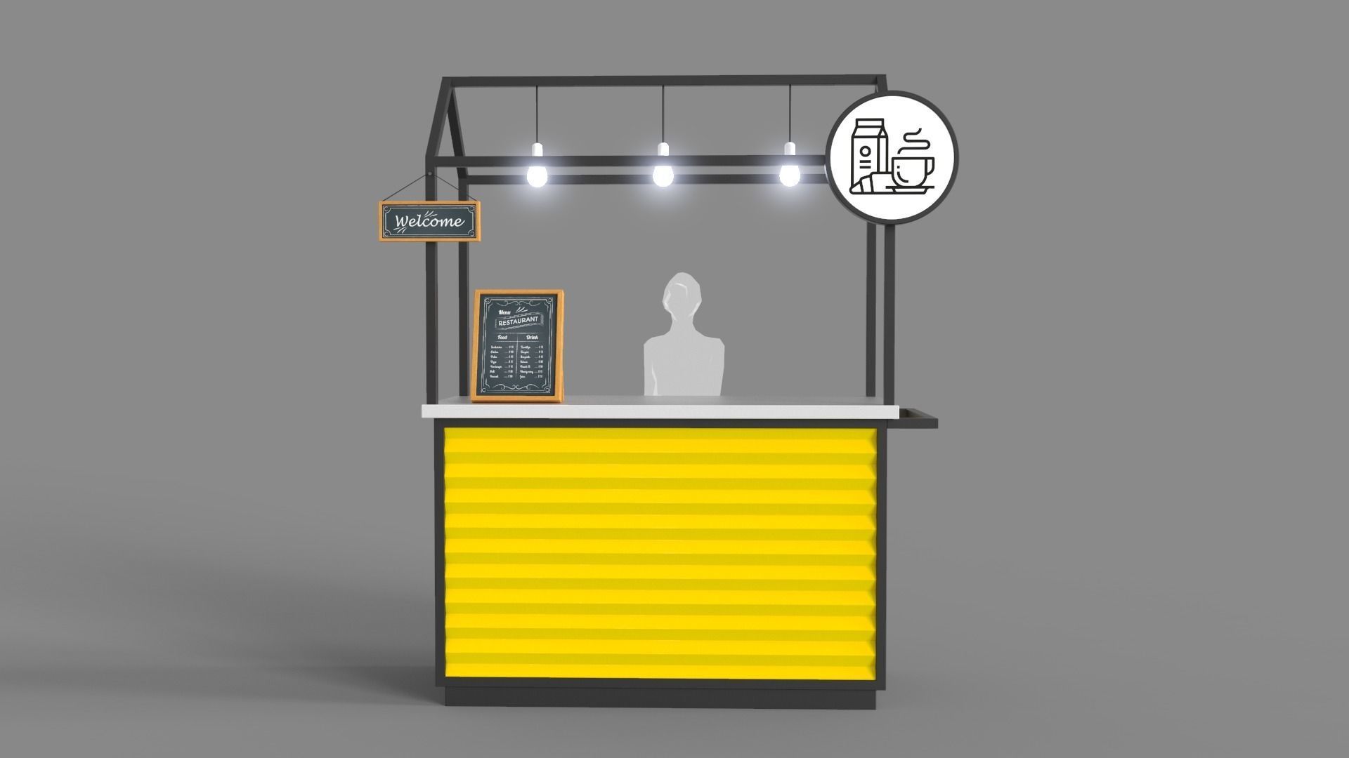 Food Stand - Cart 1 3D model_3