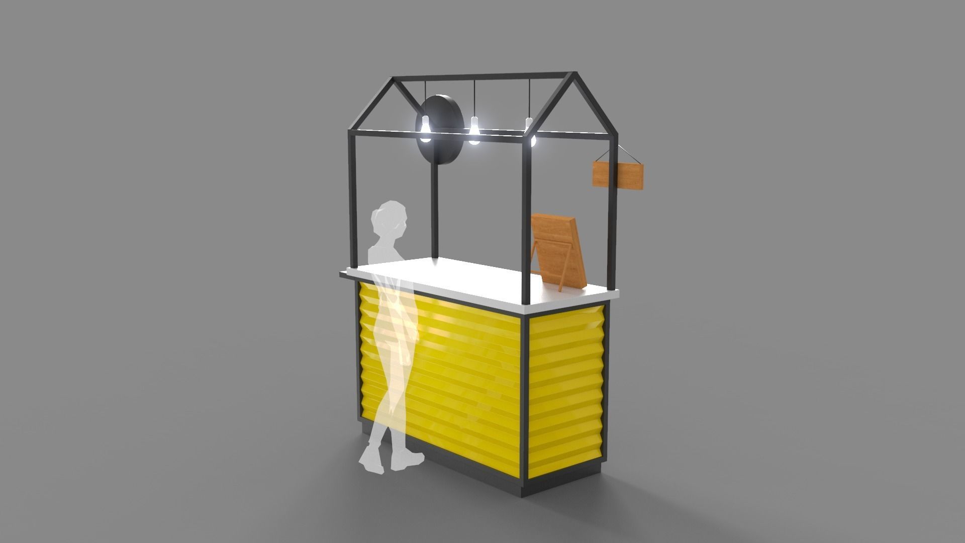 Food Stand - Cart 1 3D model_5