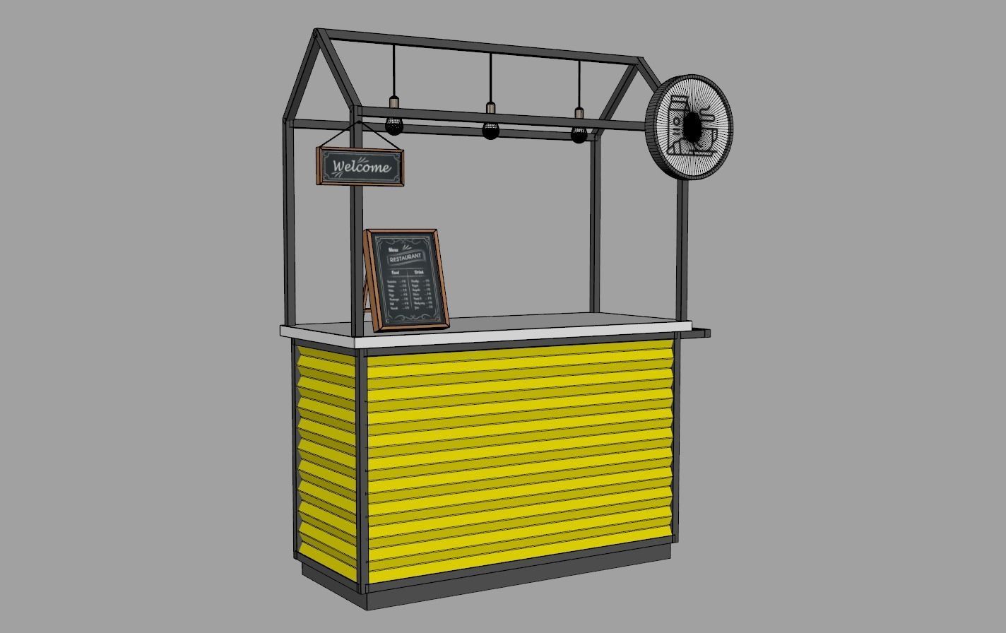 Food Stand - Cart 1 3D model_15