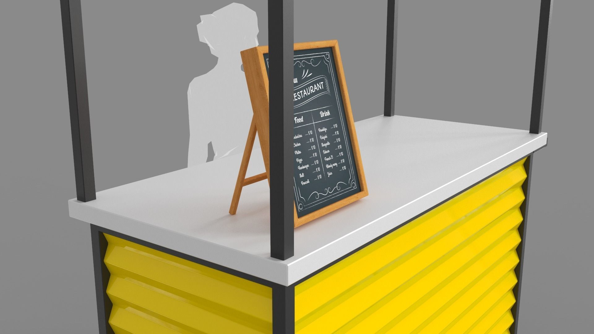 Food Stand - Cart 1 3D model_10