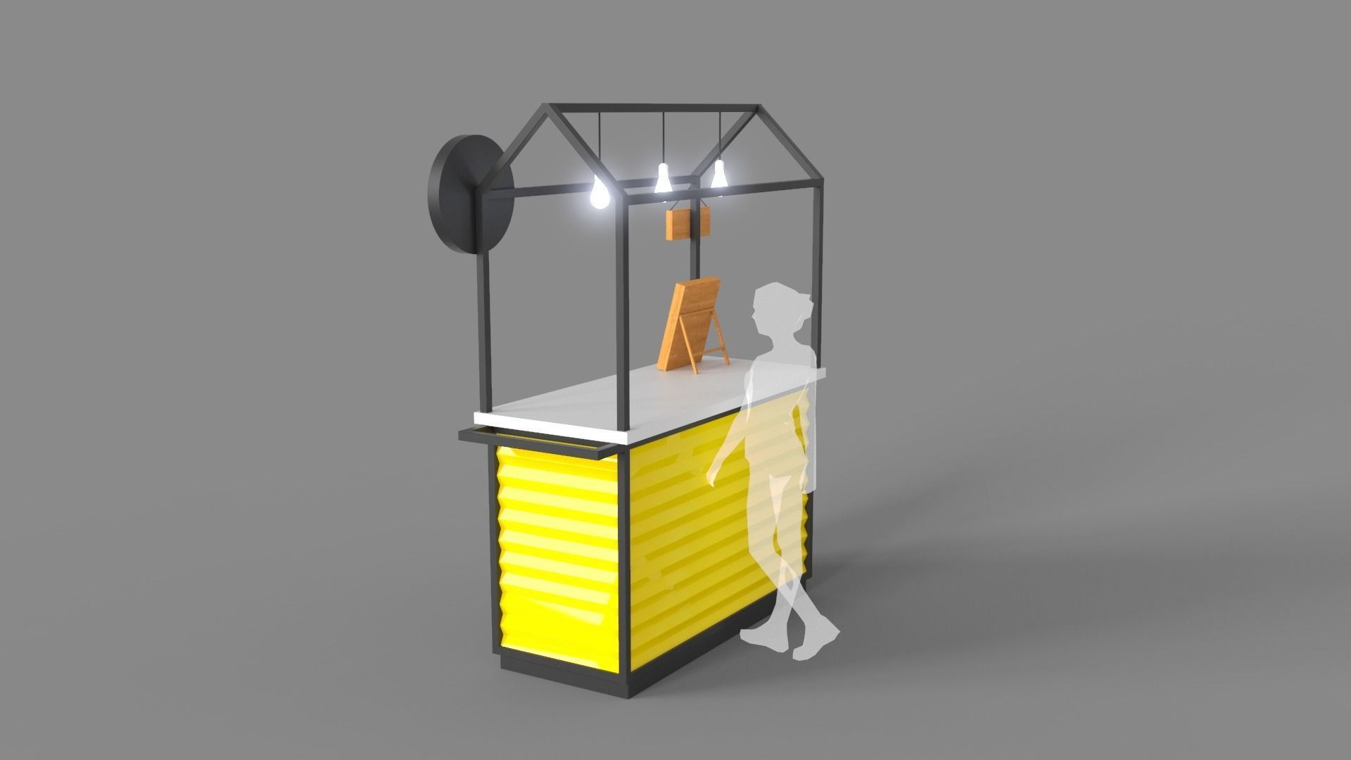 Food Stand - Cart 1 3D model_7