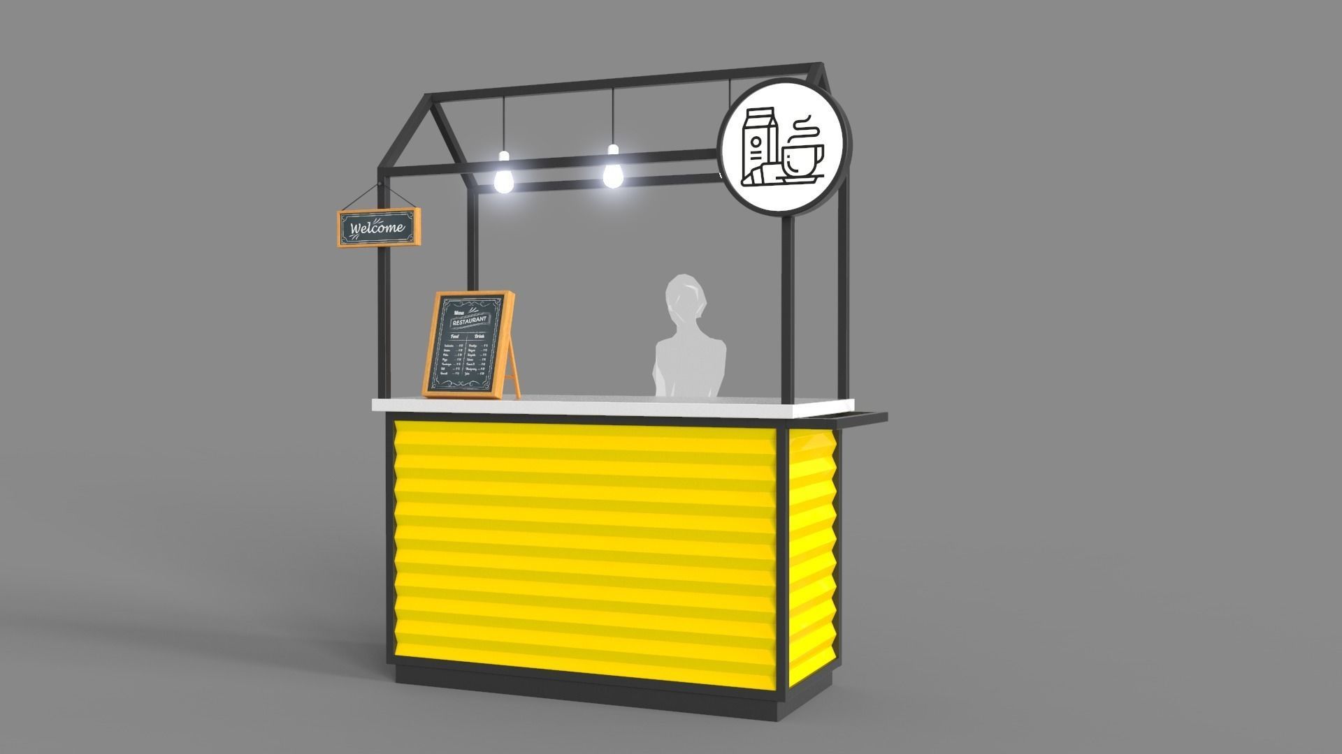 Food Stand - Cart 1 3D model_2