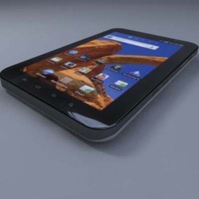 Samsung P1010 Galaxy Tab Wi-Fi  Low-poly 3D model_1