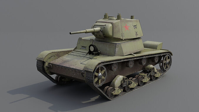 T-26 Light Infantry Tank Low-poly 3D model