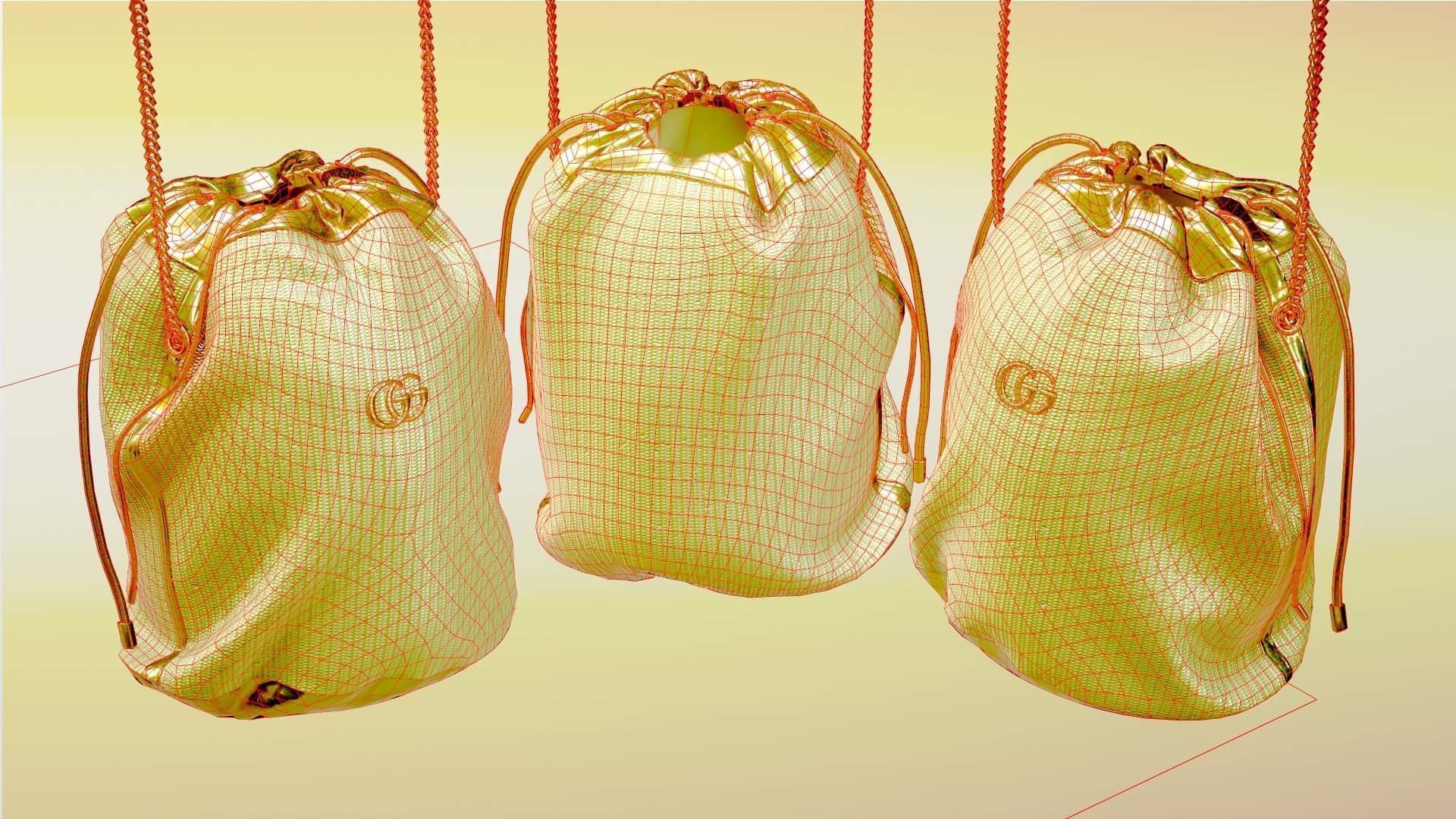 Woman Handbag GUCCI Low-poly 3D model_5