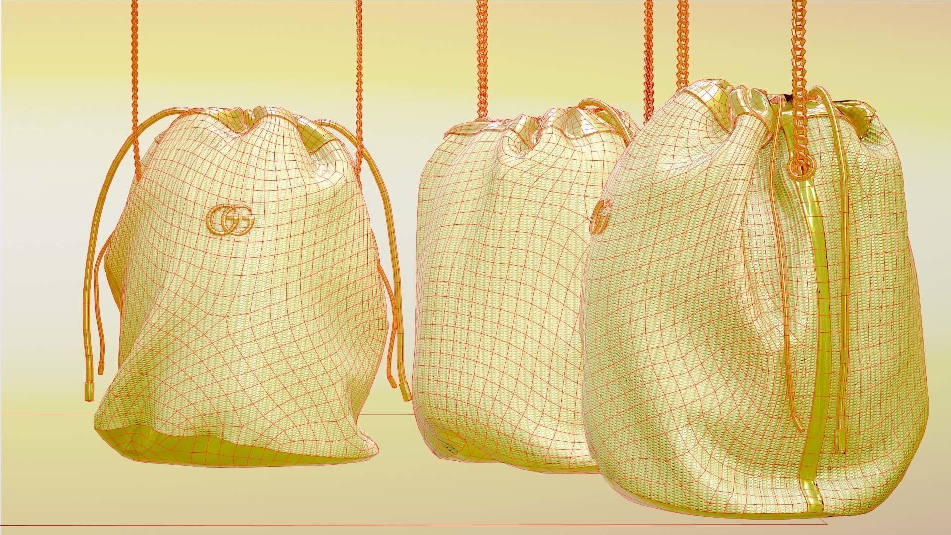 Woman Handbag GUCCI Low-poly 3D model_11