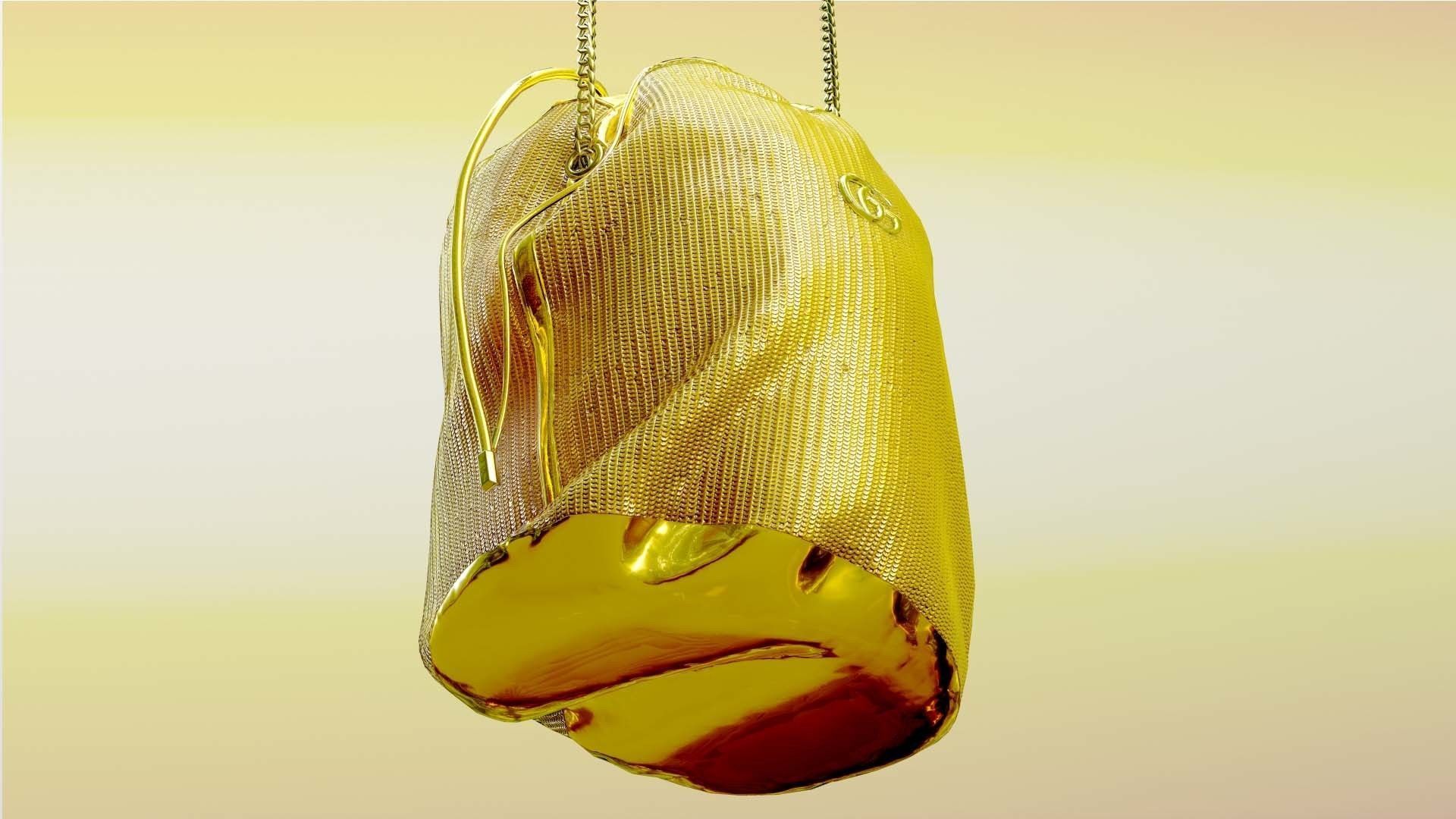 Woman Handbag GUCCI Low-poly 3D model_3