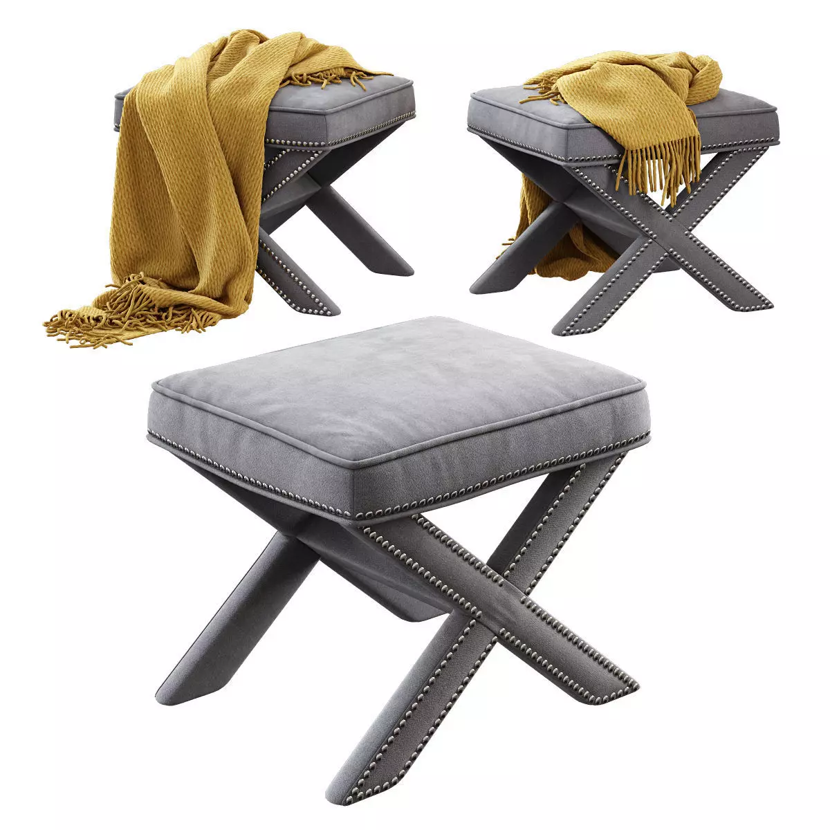 Abbyson Living Marcus X-Bench 3D model