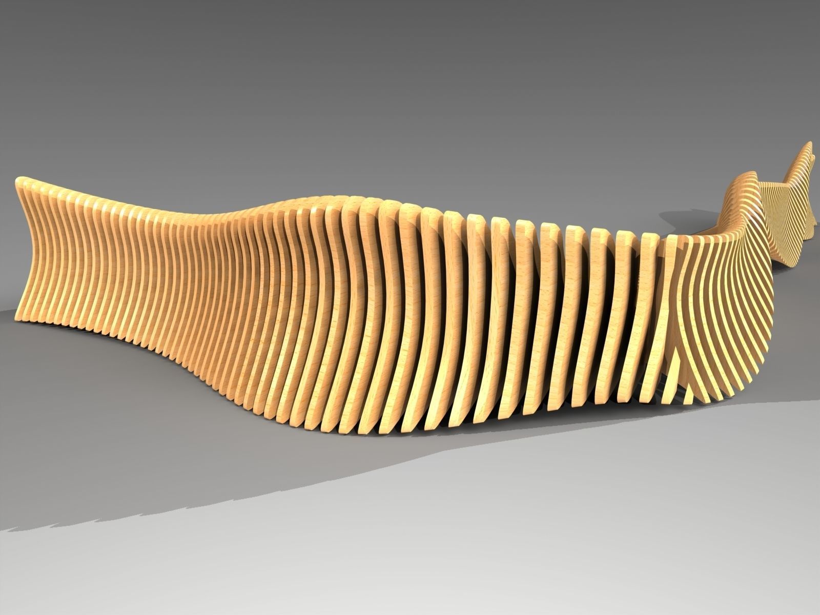 Bionics bench variant 2 3D model_7