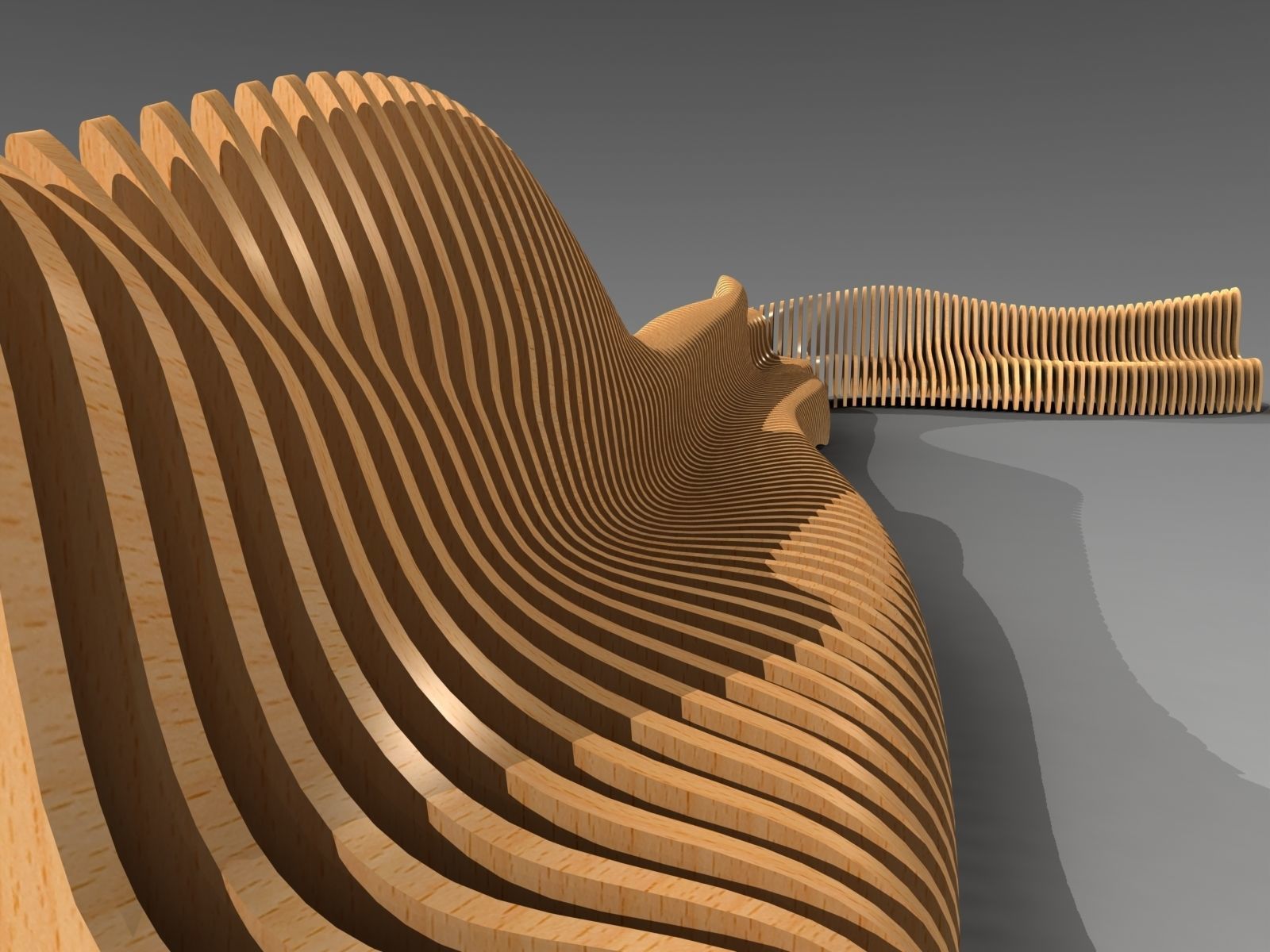 Bionics bench variant 2 3D model_2