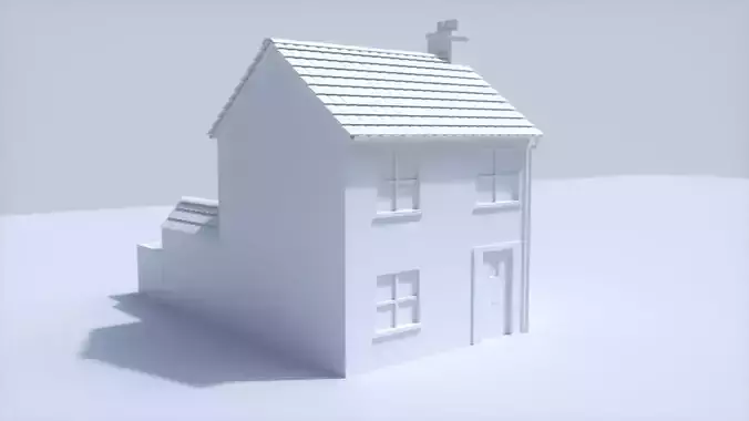 3D Terraced house low poly 3D model