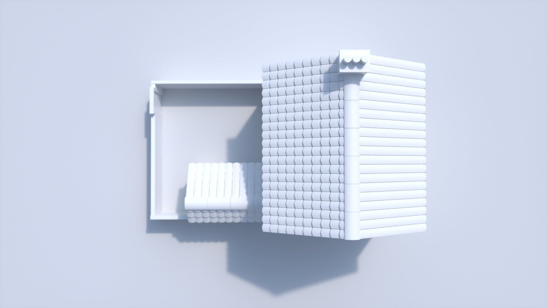3D Terraced house low poly 3D model_10