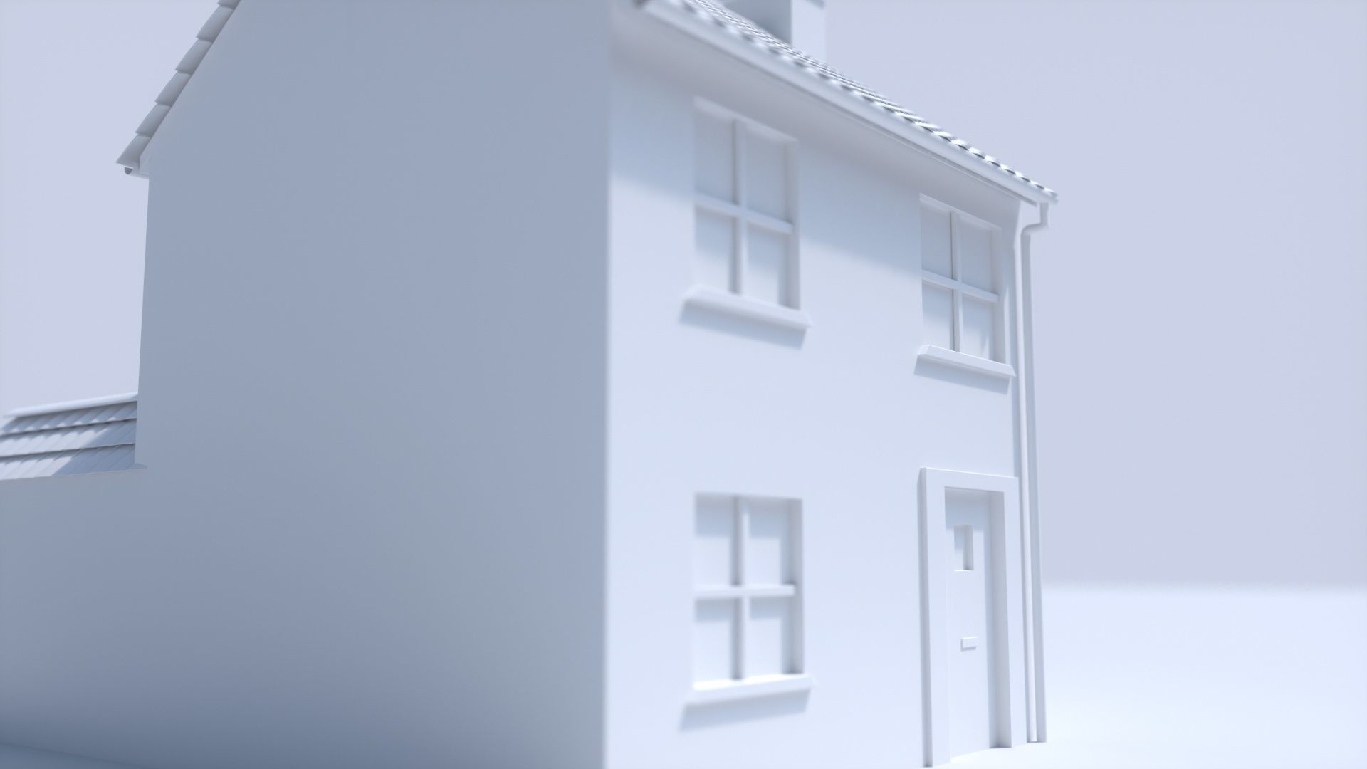 3D Terraced house low poly 3D model_7