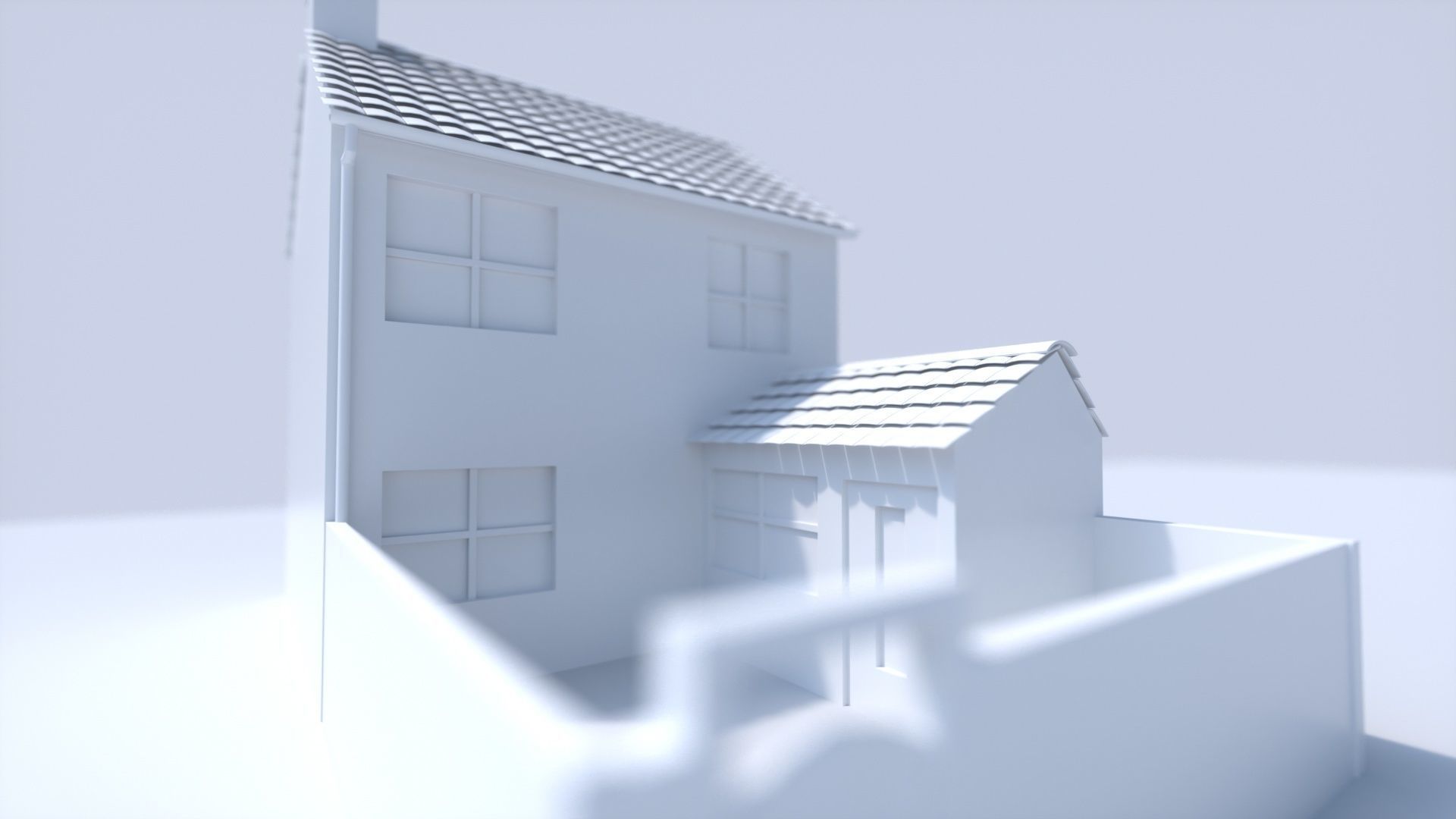 3D Terraced house low poly 3D model_8