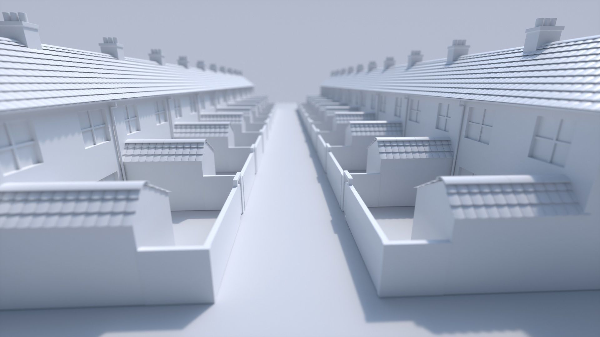 3D Terraced house low poly 3D model_5