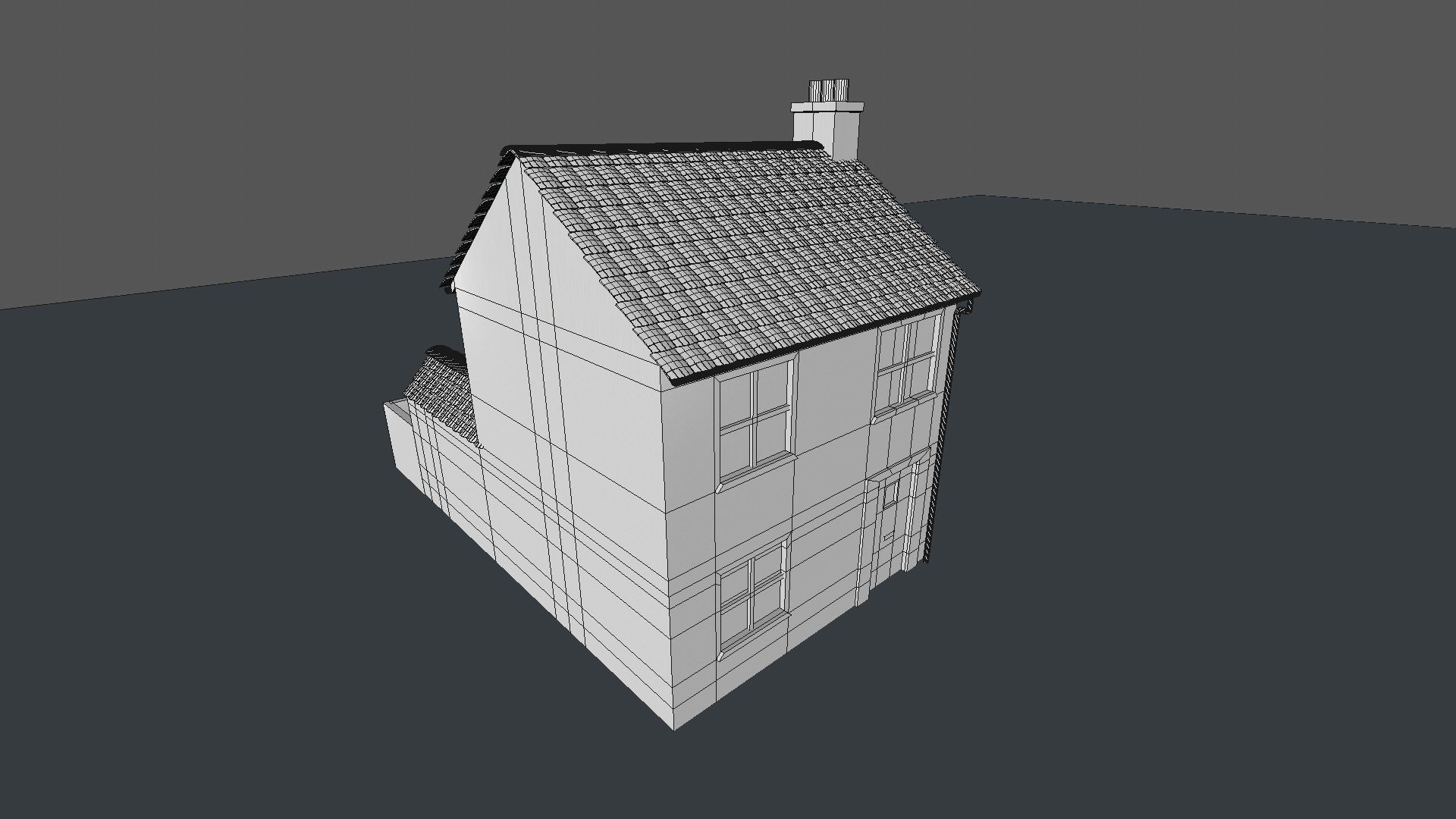 3D Terraced house low poly 3D model_9