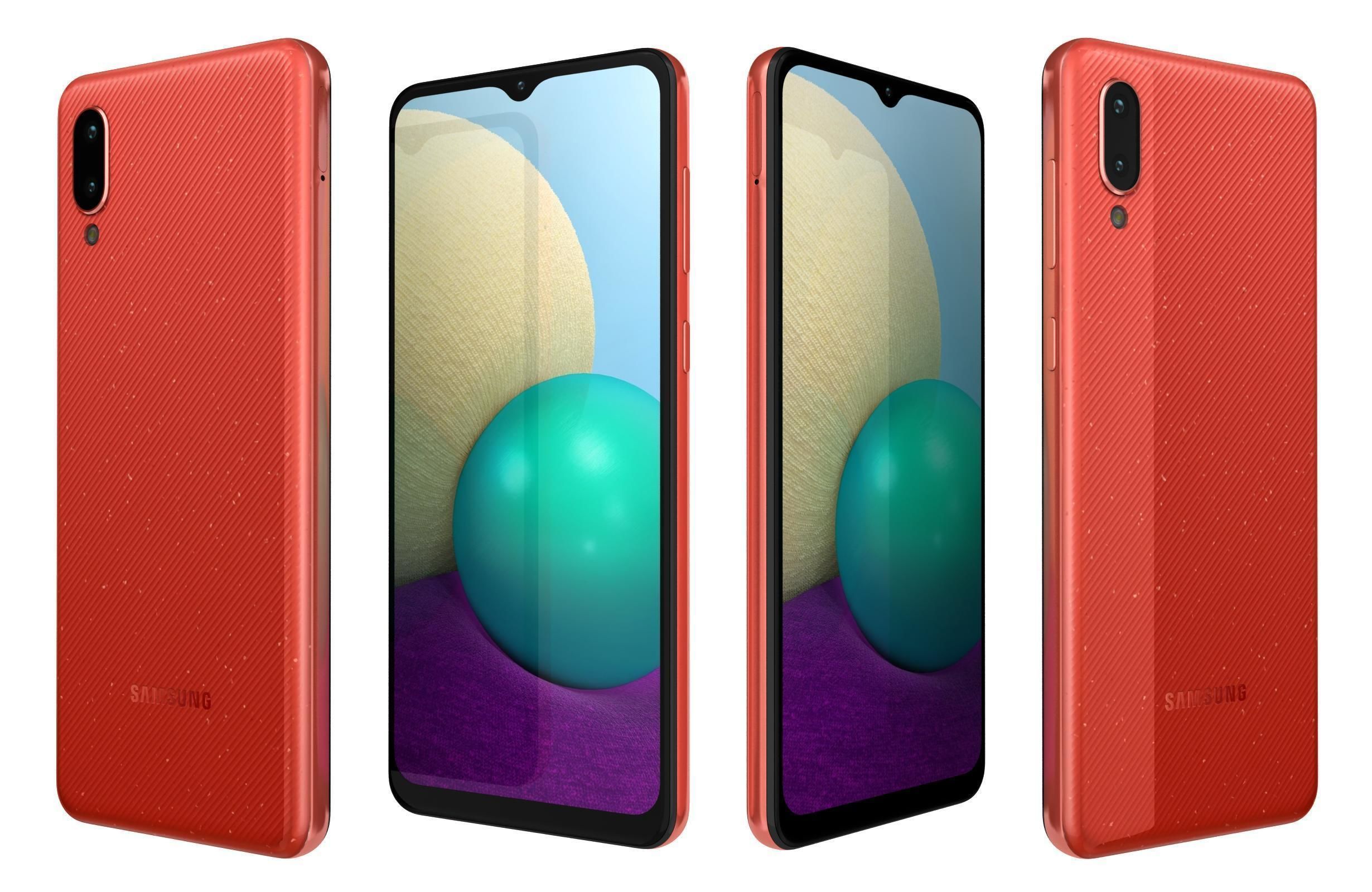 Samsung Galaxy A02 Red 3D model_3