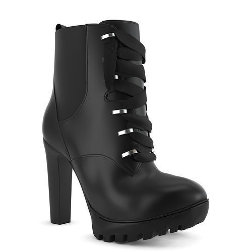High heel  women Boot PBR Low-poly 3D model