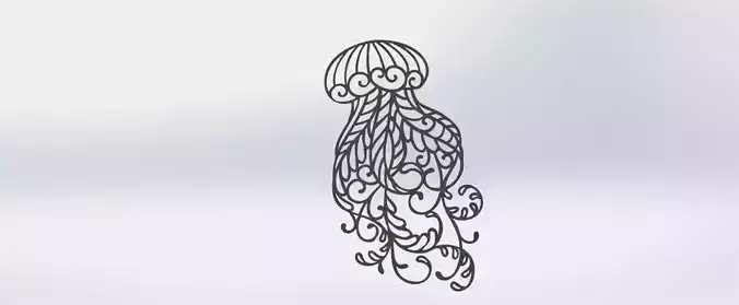  jellyfish wall decor 3D print model