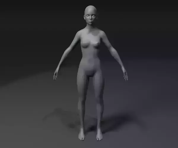 Female Body Base Mesh 3D Model 20k Polygons Low-poly 3D model