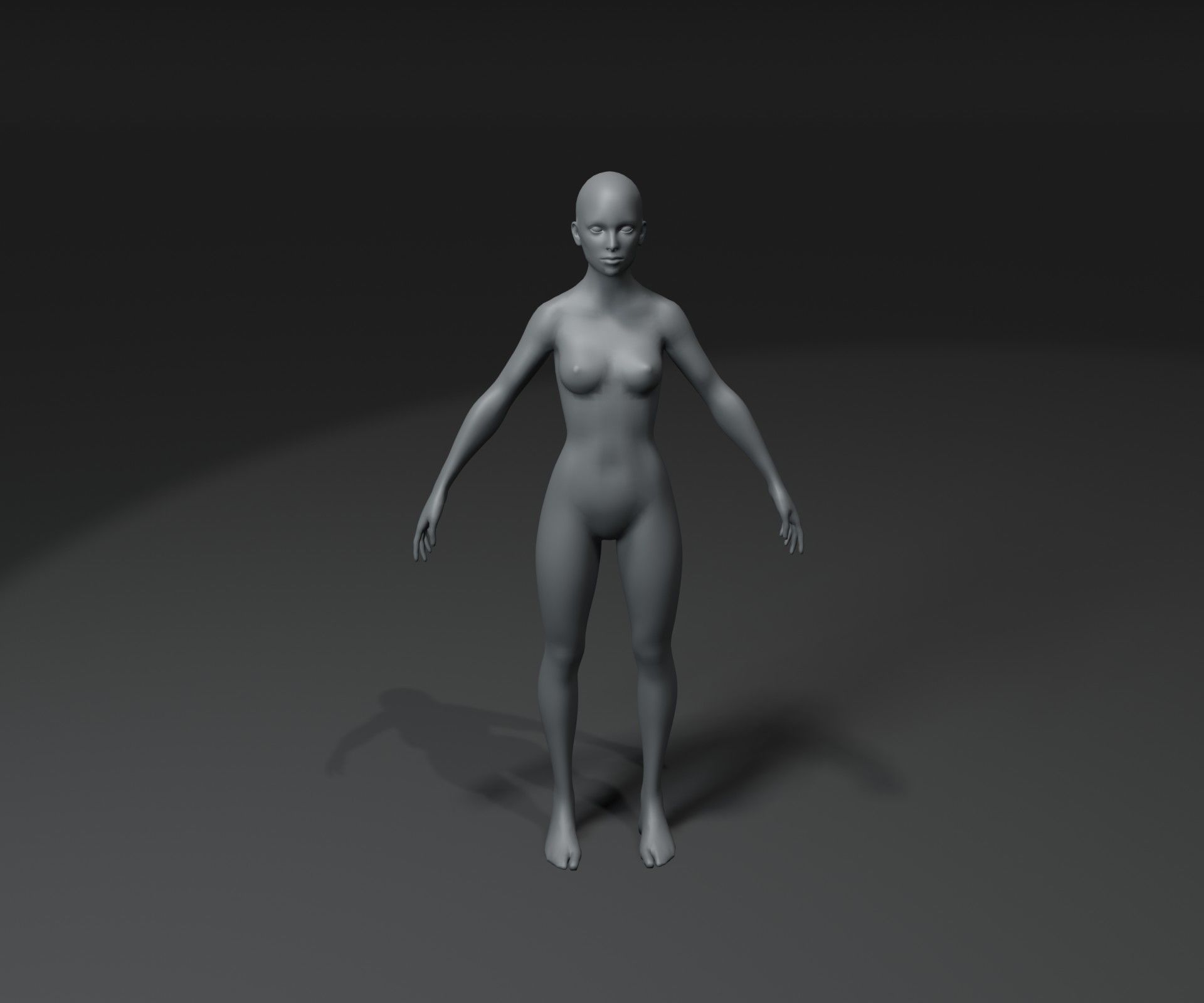 Female Body Base Mesh 3D Model 20k Polygons Low-poly 3D model_5