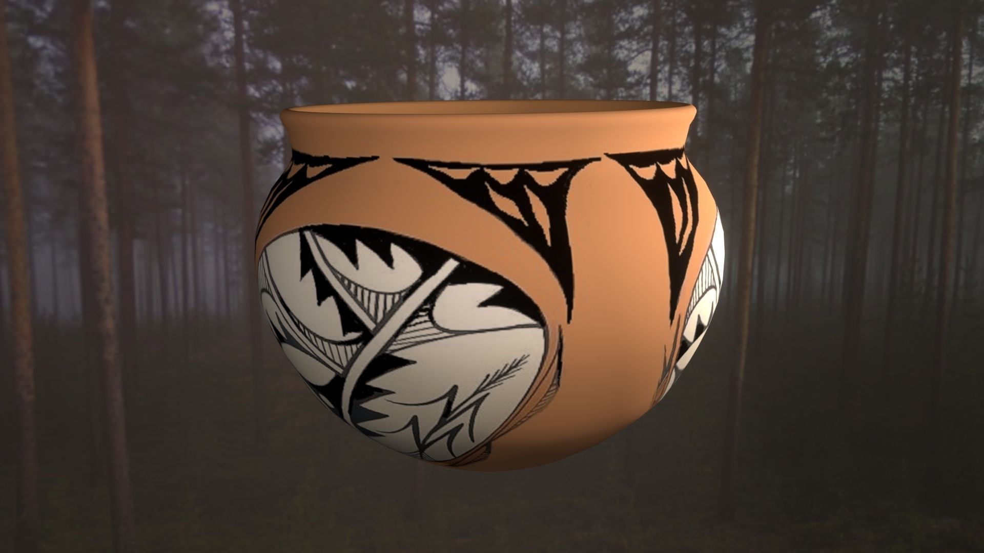 Native American pottery 6 3D model_2