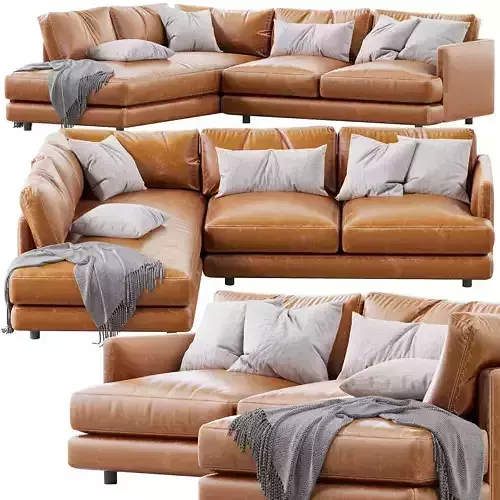 Haven Leather 2-piece Terminal Chaise Sectional