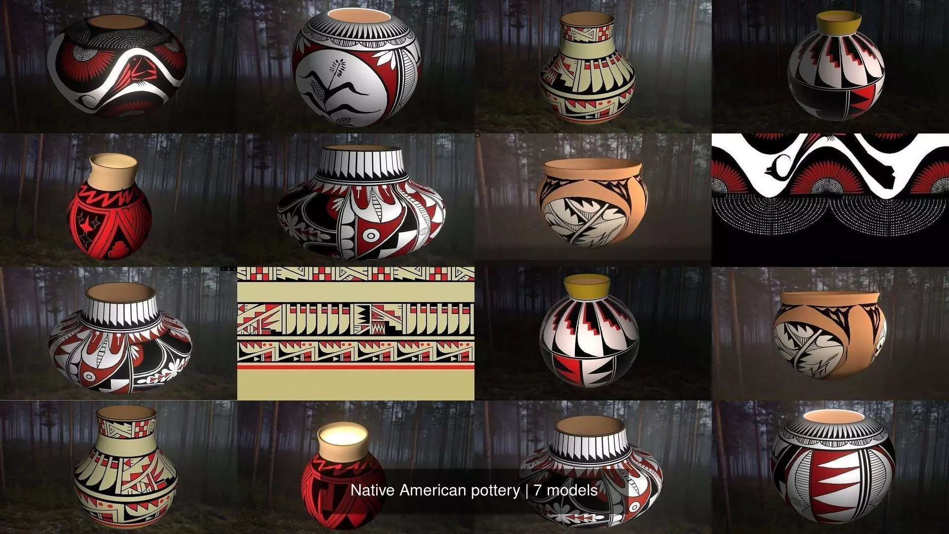 Native American pottery 3D Model Collection_0