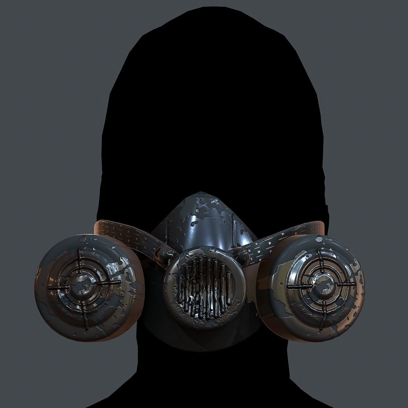 Gas mask helmet 3d model scifi Low-poly Low-poly 3D model Low-poly 3D model_2
