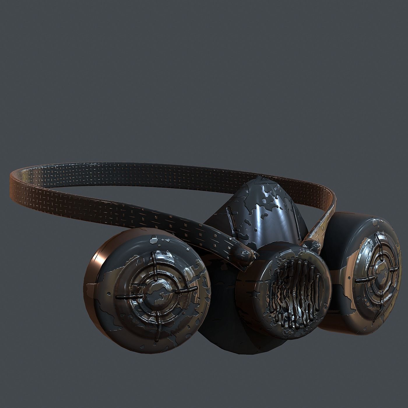 Gas mask helmet 3d model scifi Low-poly Low-poly 3D model Low-poly 3D model_3