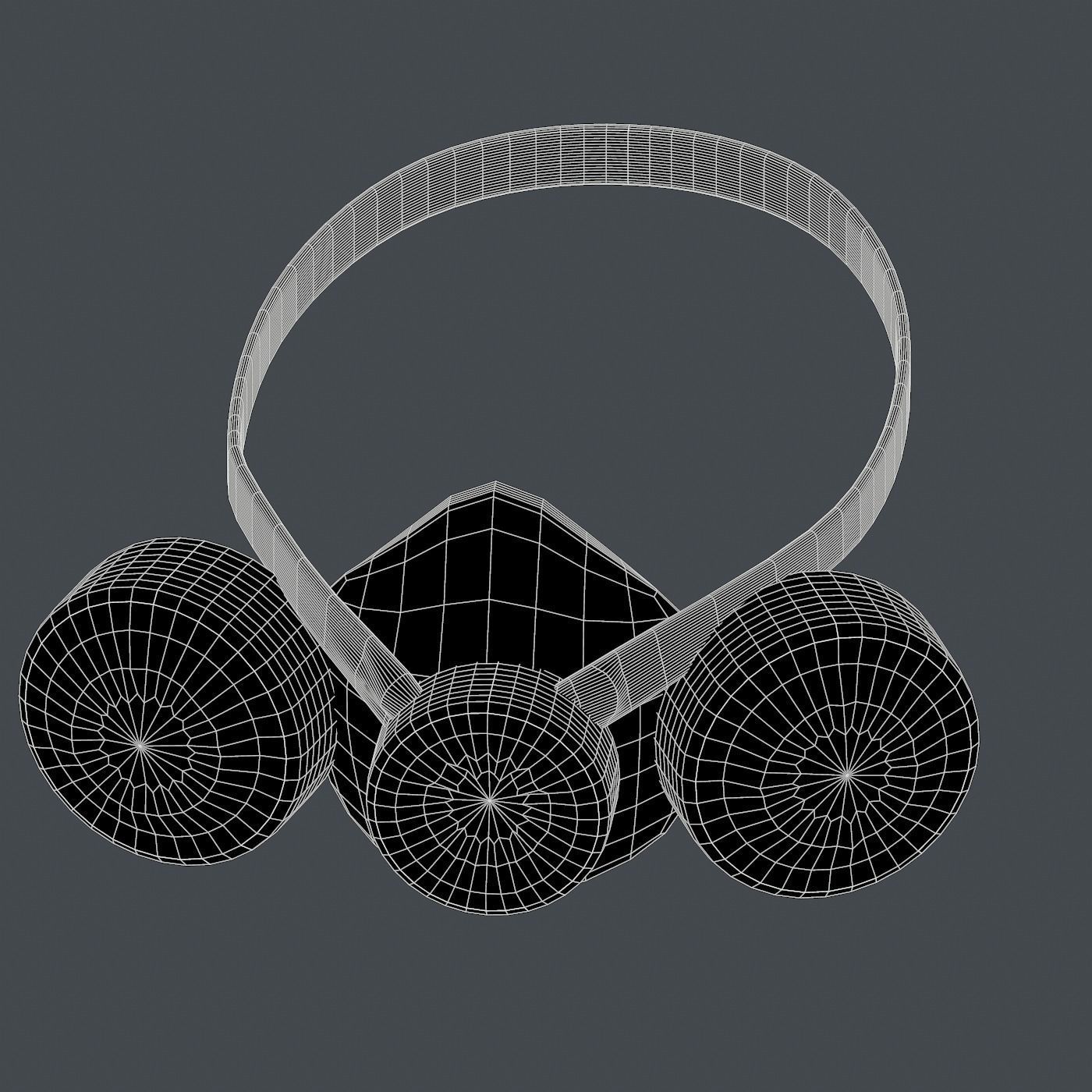 Gas mask helmet 3d model scifi Low-poly Low-poly 3D model Low-poly 3D model_7