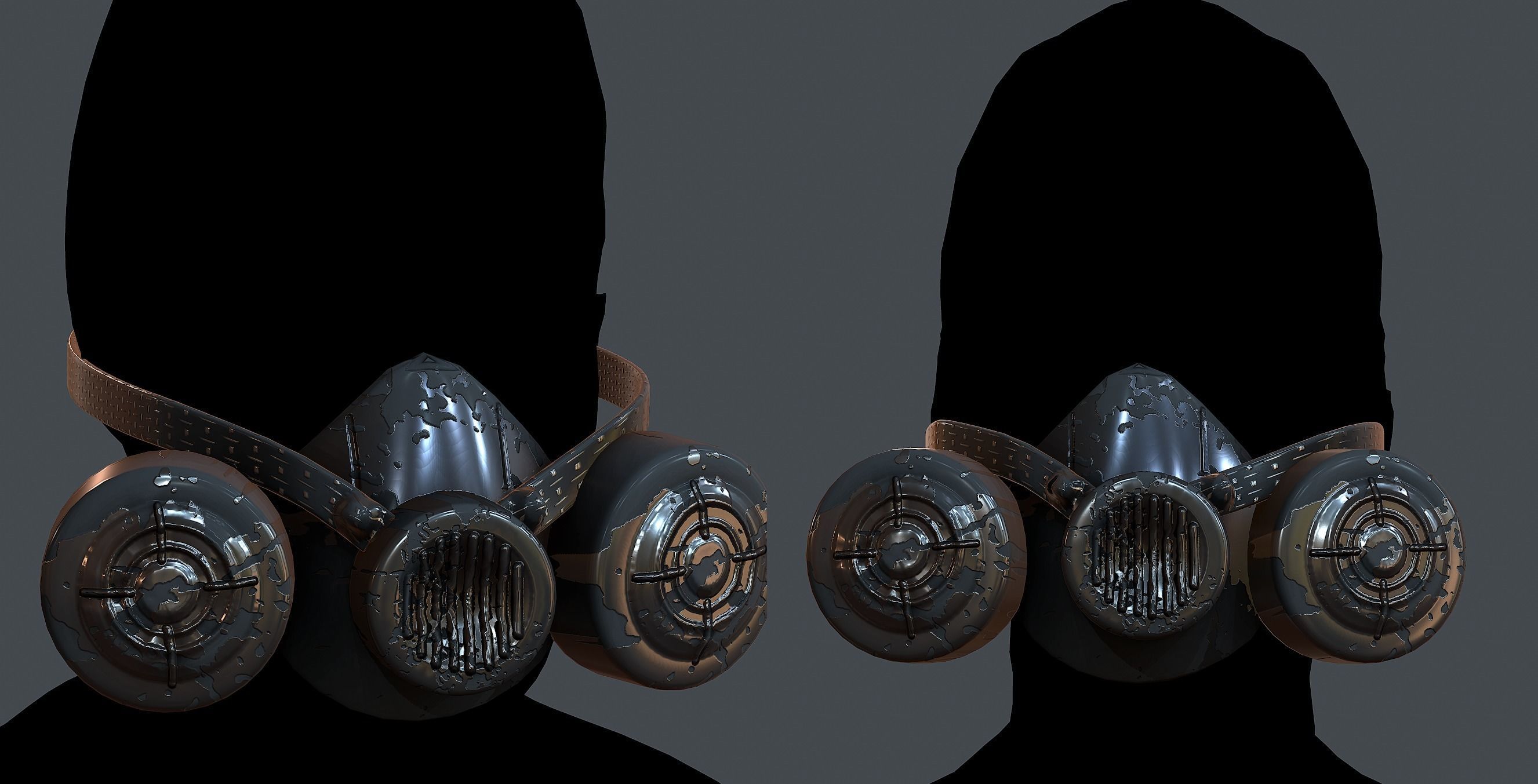 Gas mask helmet 3d model scifi Low-poly Low-poly 3D model Low-poly 3D model_1