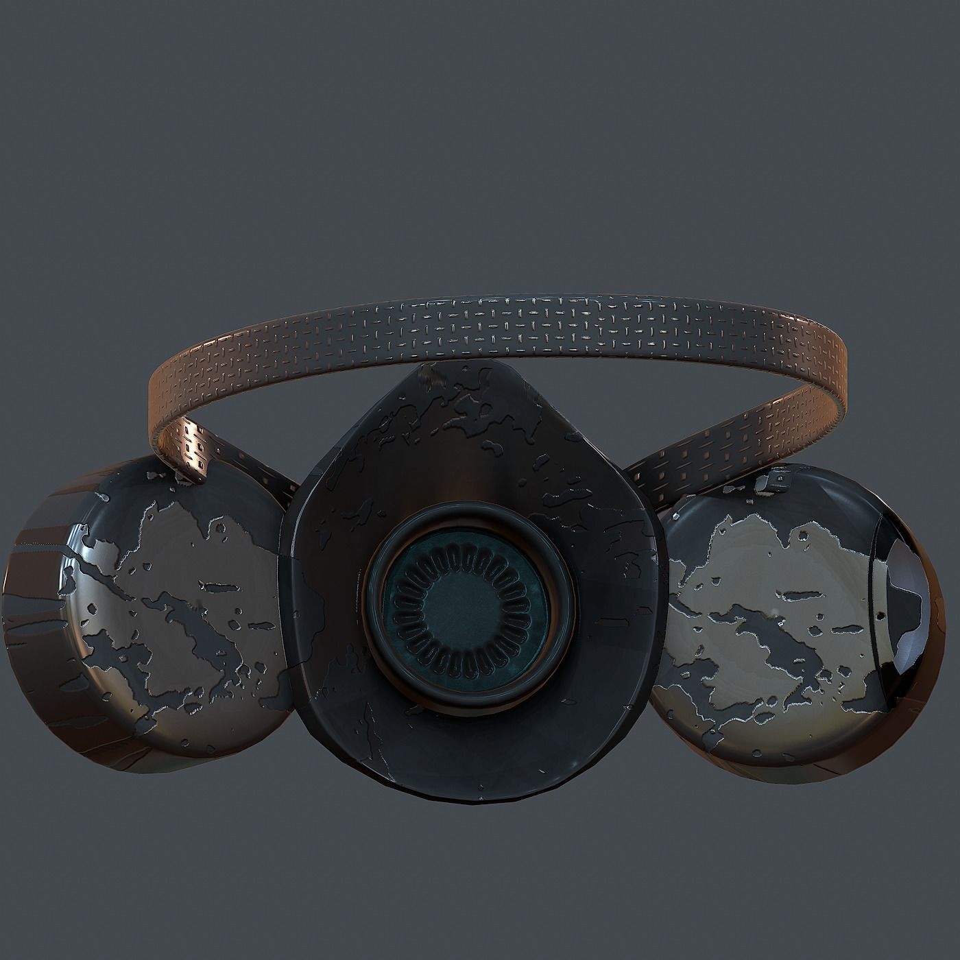 Gas mask helmet 3d model scifi Low-poly Low-poly 3D model Low-poly 3D model_5